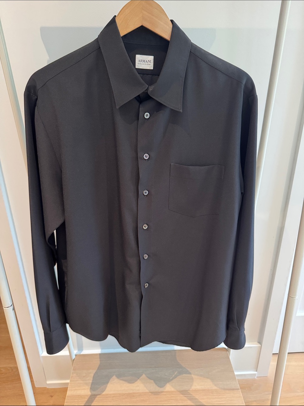 Armani Collezioni Men's Dark Gray/black Dress Shirt